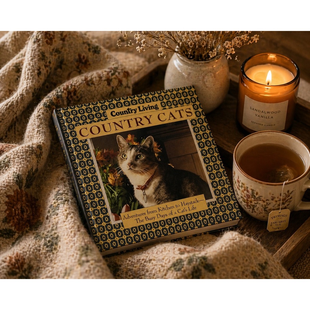 Vintage Cat Book Cottagecore Coffee Table Decor Cozy Country Living‎ Cats